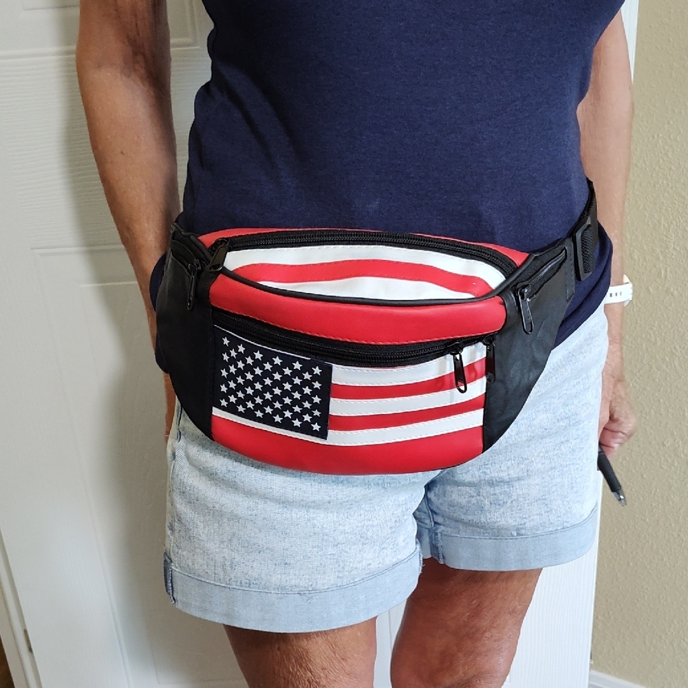 Patriotic Red and Black Waist Bag